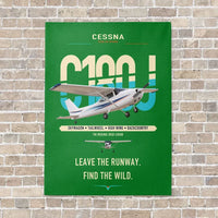 Thumbnail for Cessna 180J Skywagon vertical canvas print - no frame - green background
