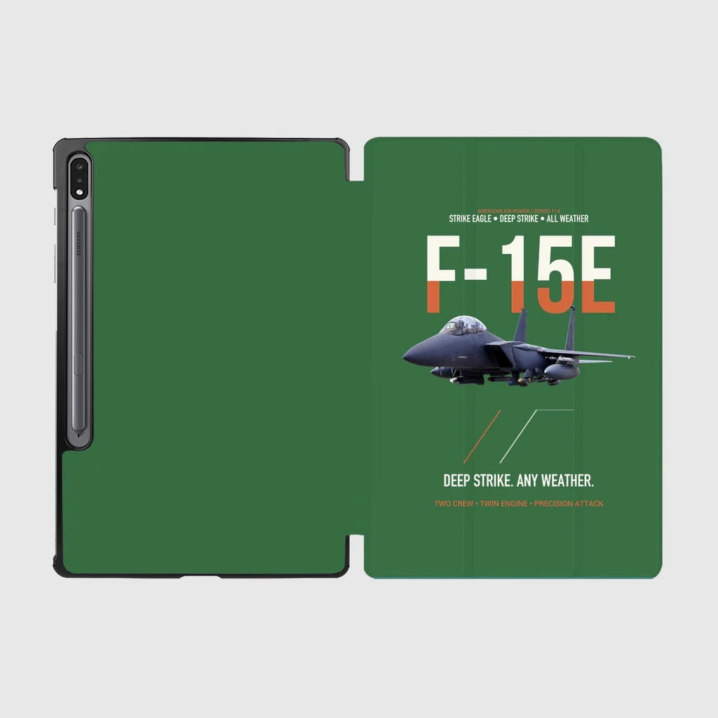 F-15E Strike Eagle Deep Strike Any Weather design on green samsung tablet tablet case