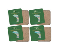 Thumbnail for Manas International Airport (FRU) design on green 4 pieces set coaster