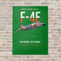 Thumbnail for F-4E Phantom II Two Engines One Thunder vertical canvas print - no frame - green background