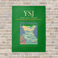 Thumbnail for Saint John Airport YSJ vertical canvas print - no frame - green background