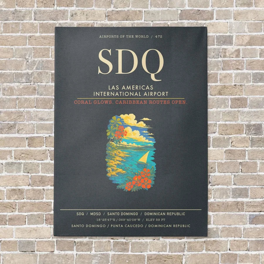 Las Americas International Airport SDQ - Canvas Framed - Gray