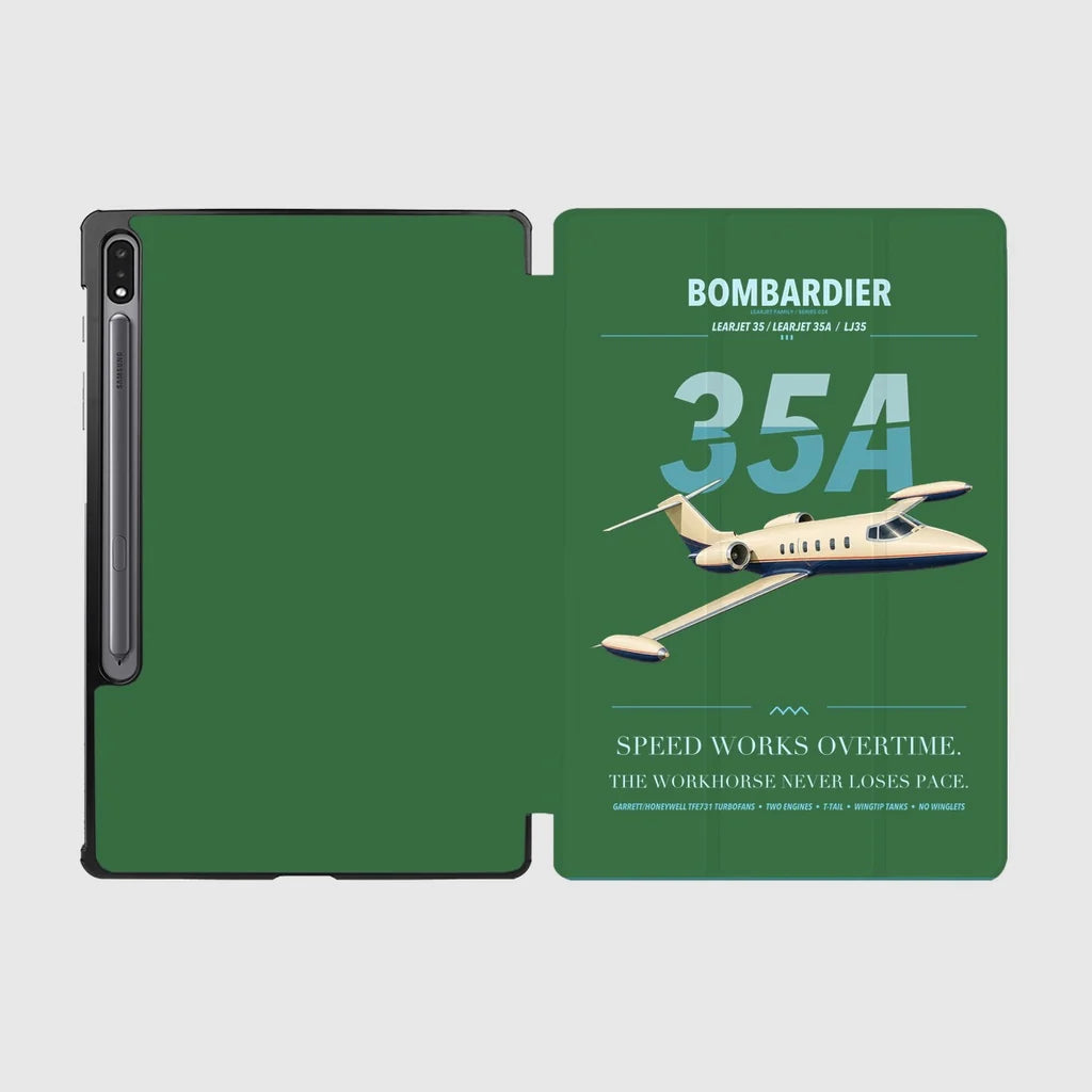Bombardier Learjet 35A design on green samsung tablet tablet case