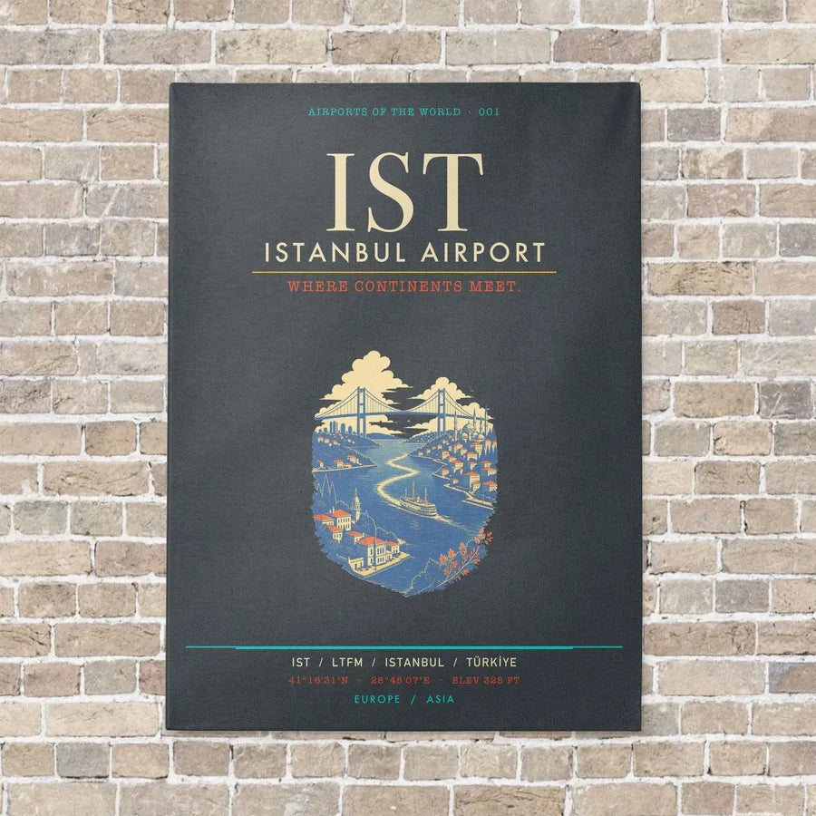 Istanbul Airport IST - Canvas Framed - Gray