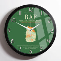 Thumbnail for Rapid City Regional Airport (RAP) design on green framed wall clock