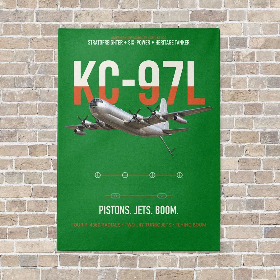 KC-97L STRATOFREIGHTER vertical canvas print - no frame - green background