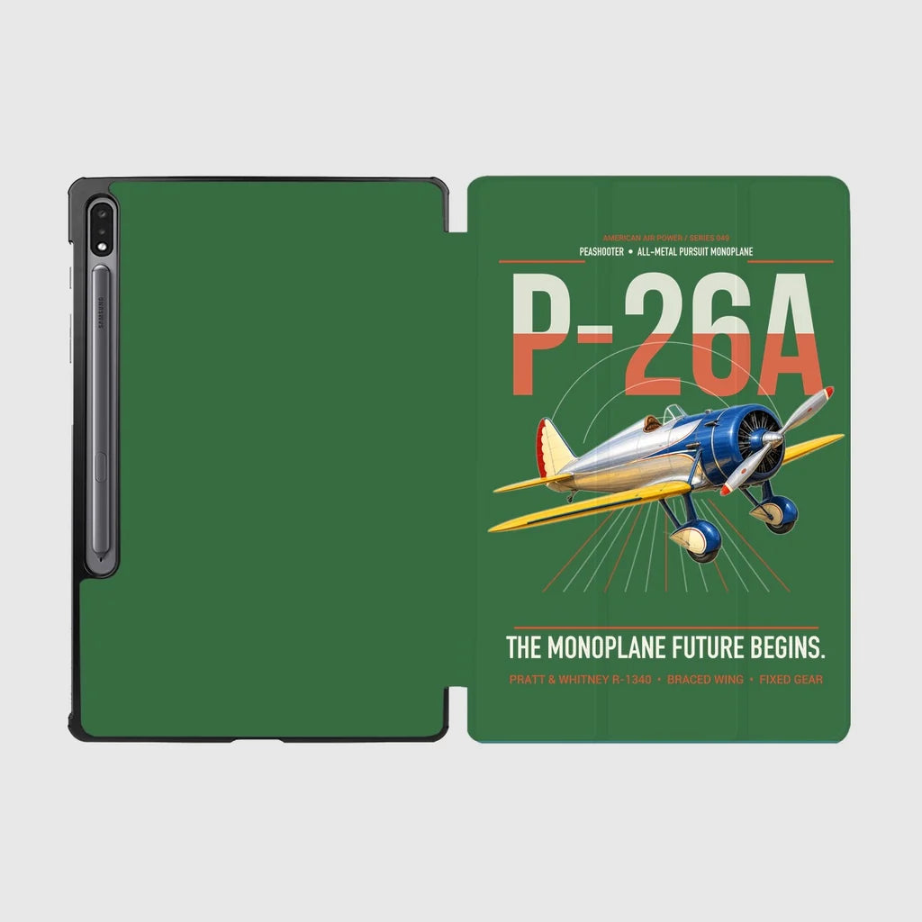Boeing P-26A Peashooter design on green samsung tablet tablet case