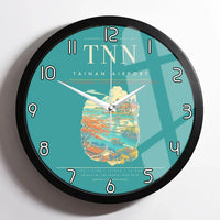 Thumbnail for Tainan Airport TNN Wall-Clock Framed - Turquoise
