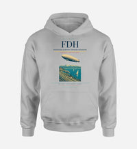 Thumbnail for Bodensee-Airport Friedrichshafen (FDH) design on light gray hoodie single-side print