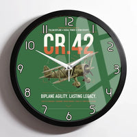 Thumbnail for Fiat CR.42 Falco design on green framed wall clock