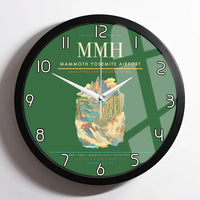Thumbnail for Mammoth Yosemite Airport (MMH) design on green framed wall clock