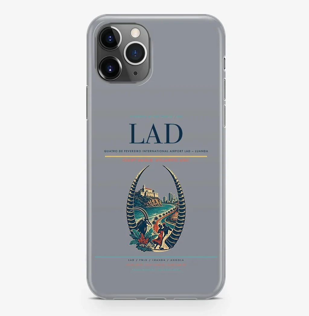 Luanda Airport (LAD) design on gray iPhone 16 Pro MagSafe case