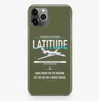 Thumbnail for Cessna Citation Latitude design on green army magsafe iphone case, for iPhone Pro Max