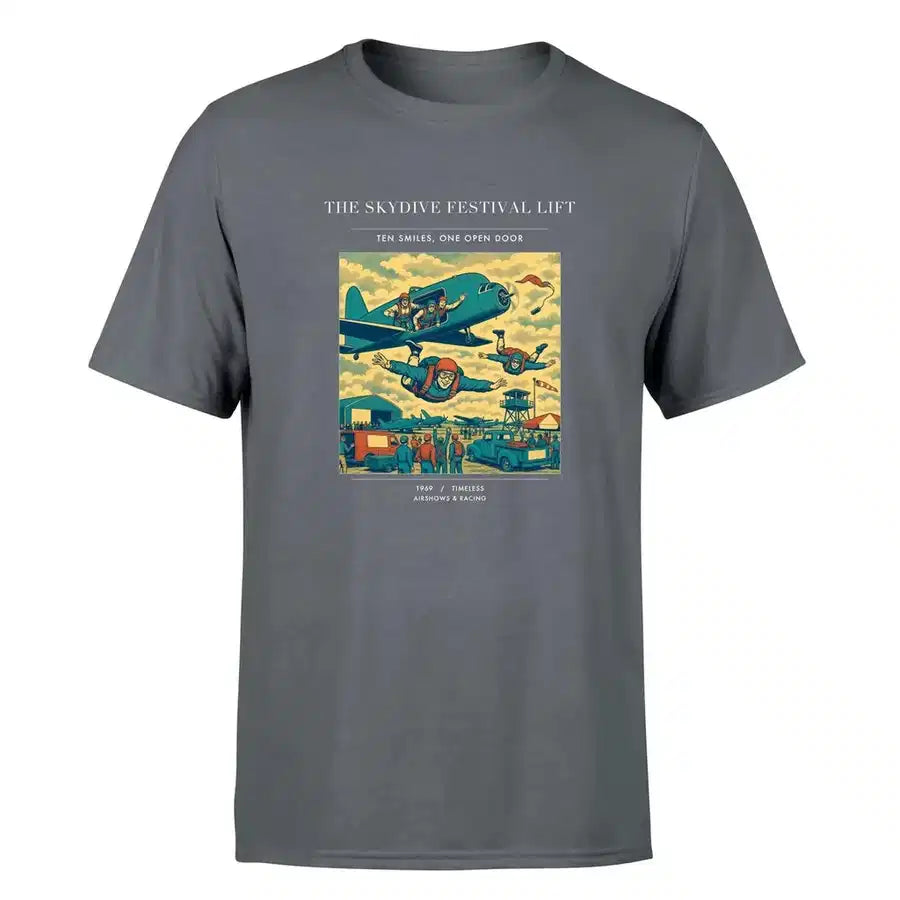 VINTAGE G4471 - The Skydive Festival Lift - Premium T-Shirt design on gray premium t shirt
