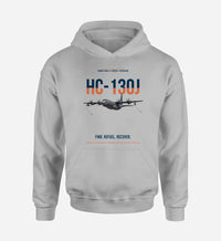 Thumbnail for HC-130J COMBAT KING II design on light gray double-side hoodie, single-side print