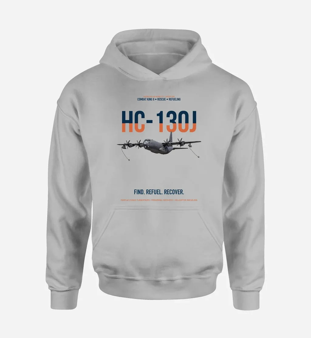 HC-130J COMBAT KING II design on light gray double-side hoodie, single-side print