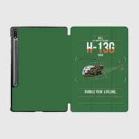 Thumbnail for Bell H-13G Sioux design on green samsung tablet tablet case