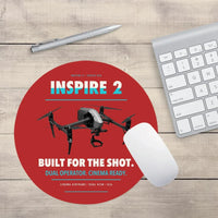Thumbnail for DJI Inspire 2 design on red round mouse pad