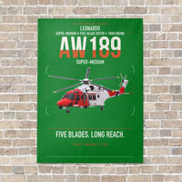 Thumbnail for Leonardo AW189 vertical canvas print - no frame - green background
