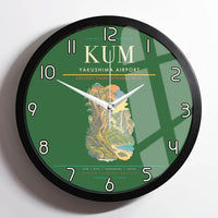 Thumbnail for Yakushima Airport (KUM) design on green framed wall clock