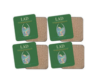 Thumbnail for Quatro de Fevereiro International Airport (LAD) design on green 4 pieces set coaster