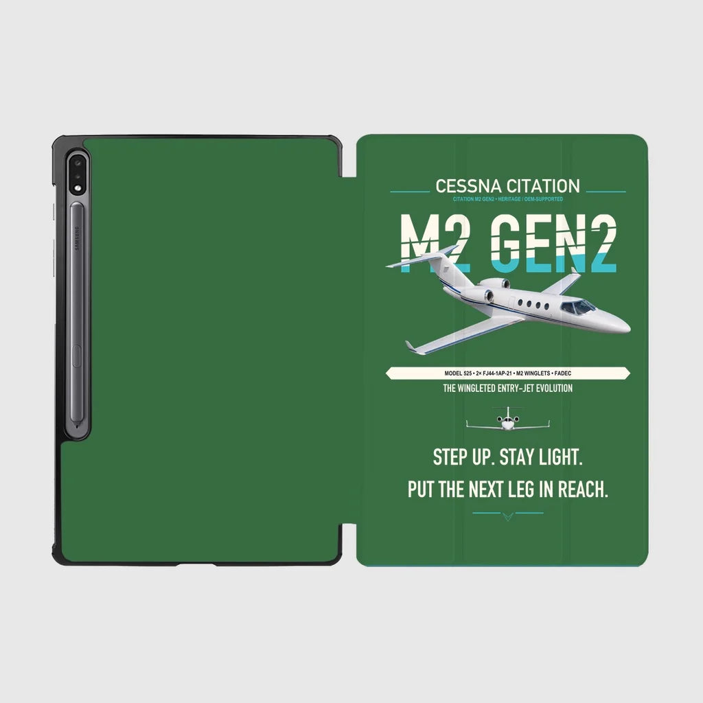 Cessna Citation M2 Gen2 design on green samsung tablet tablet case