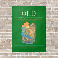 Thumbnail for Ohrid St. Paul the Apostle Airport OHD vertical canvas print - no frame - green background