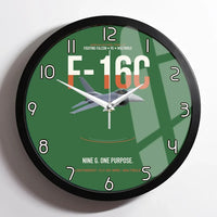 Thumbnail for F-16C Fighting Falcon Nine G One Purpose design on green framed wall clock