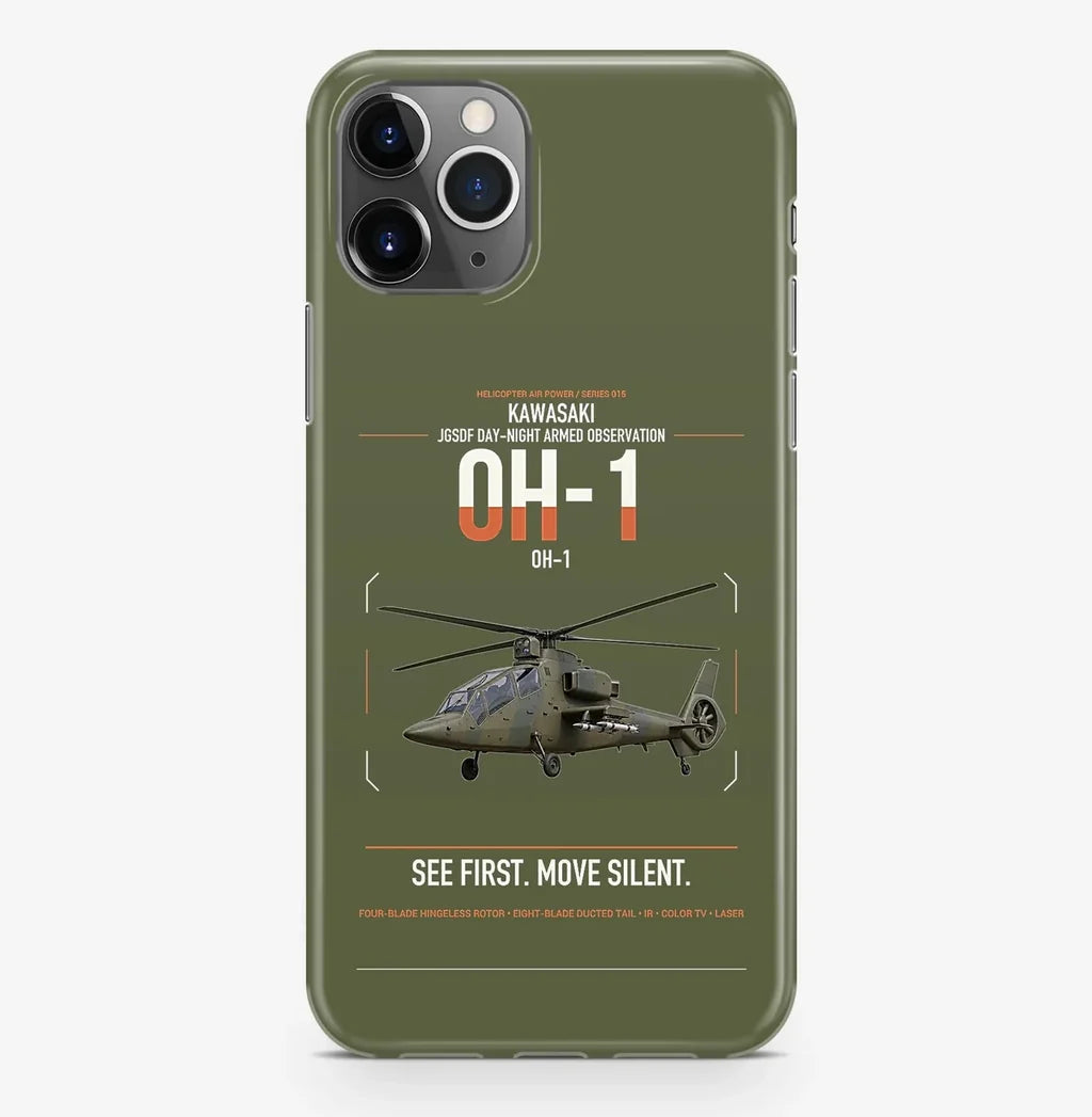 Kawasaki OH-1 design on green army magsafe iphone case, for iPhone Pro Max