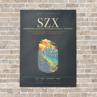 Thumbnail for Shenzhen Bao'an International Airport SZX - Canvas Framed - Gray