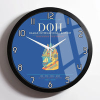 Thumbnail for Doha Hamad International Airport DOH Wall-Clock Framed - Blue