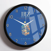 Thumbnail for Ibiza Airport IBZ - Ses Salines Moon-Tide Loom Wall-Clock Framed - Blue