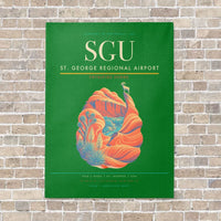Thumbnail for St. George Regional Airport SGU vertical canvas print - no frame - green background