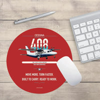 Thumbnail for Cessna 408 SkyCourier design on red round mouse pad