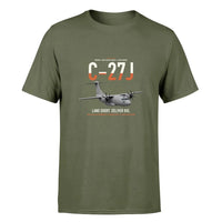Thumbnail for C-27J Spartan design on green army double-side t-shirt, single-side print