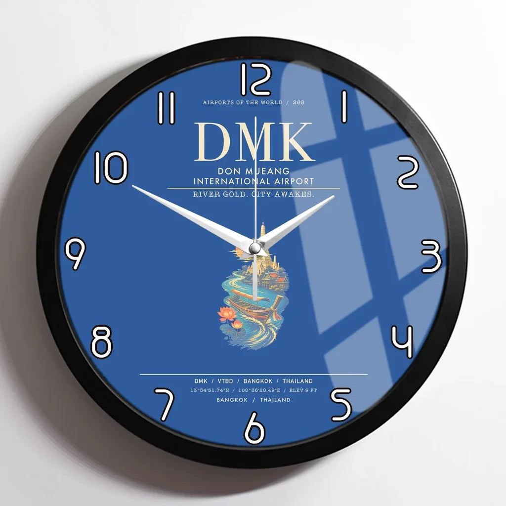 Don Mueang International Airport Bangkok DMK Wall-Clock Framed - Blue