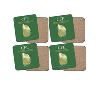 Thumbnail for Clermont-Ferrand Auvergne Airport CFE Coaster 4-Pieces-Set - Green