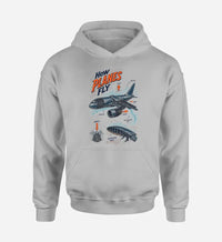 Thumbnail for SIGNAL 616 - How Planes Fly V2 design on light gray hoodie single side