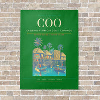 Thumbnail for Cadjehoun Airport COO — Cotonou vertical canvas print - no frame - green background