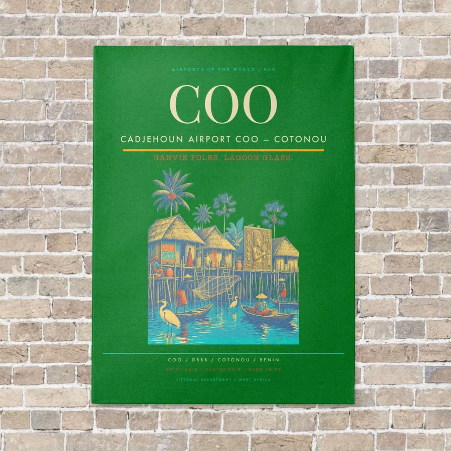 Cadjehoun Airport COO — Cotonou vertical canvas print - no frame - green background