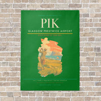Thumbnail for Glasgow Prestwick Airport PIK vertical canvas print - no frame - green background