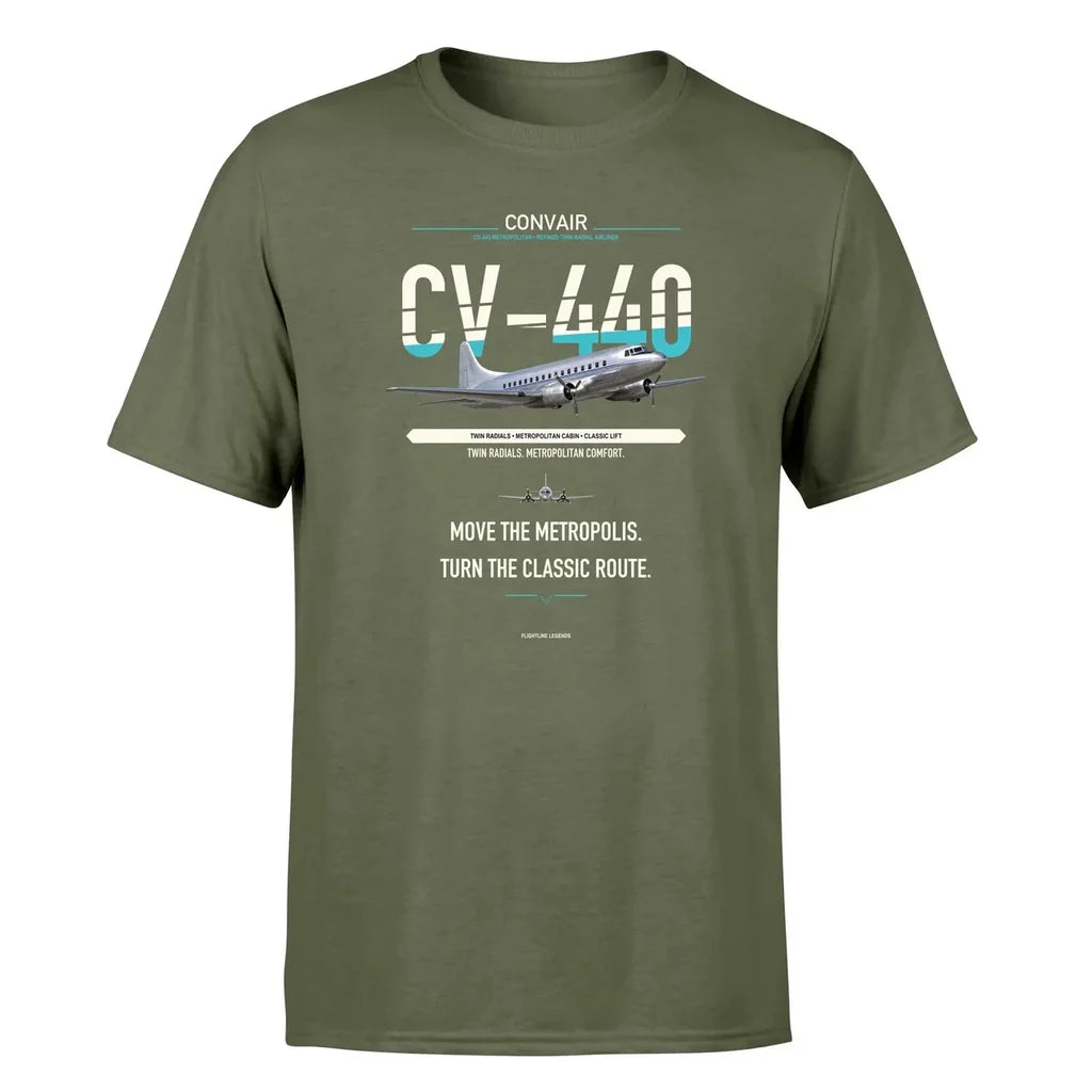 Convair CV-440 Metropolitan design on green army single side