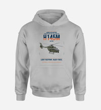 Thumbnail for Airbus Helicopters H145M LUH SOF design on light gray double-side hoodie, single-side print
