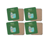 Thumbnail for Turku Airport (TKU) design on green 4 pieces set coaster