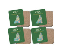 Thumbnail for Ahmed Ben Bella Airport (ORN) design on green 4 pieces set coaster