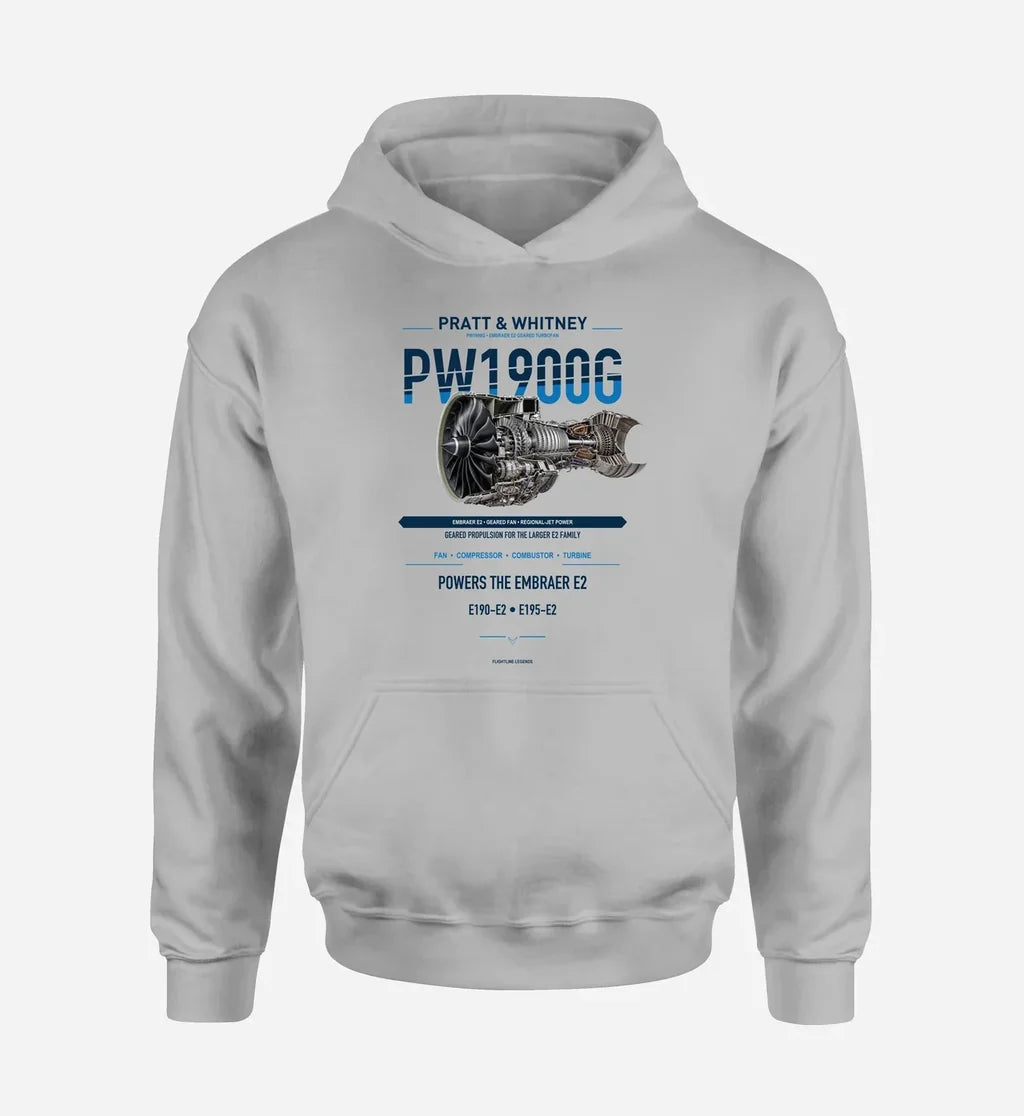 PW1900G design on light gray hoodie single side
