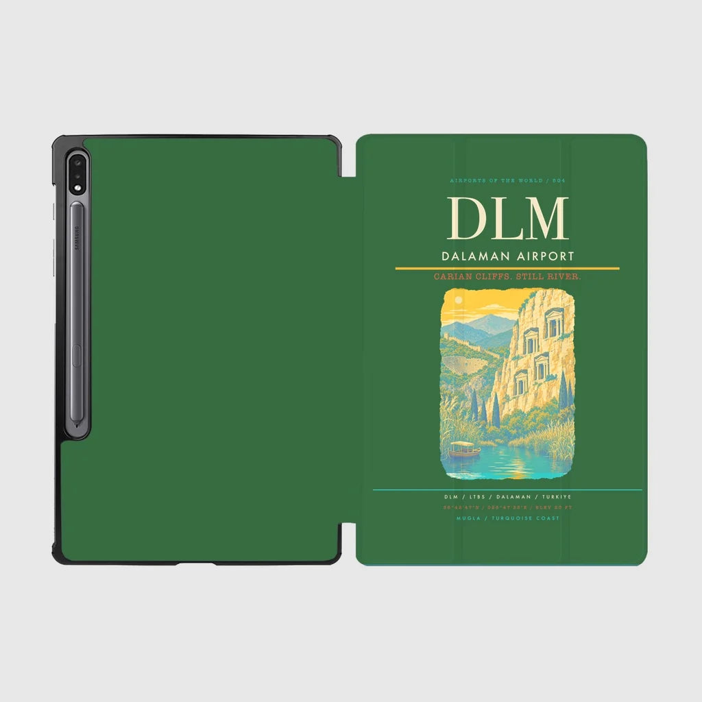 Dalaman Airport (DLM) design on green samsung tablet tablet case