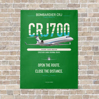 Thumbnail for Bombardier CRJ700 vertical canvas print - no frame - green background