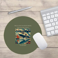 Thumbnail for VINTAGE G4280 - The Glassy Water Warning - Designed Mouse Pads design on greenarmy round