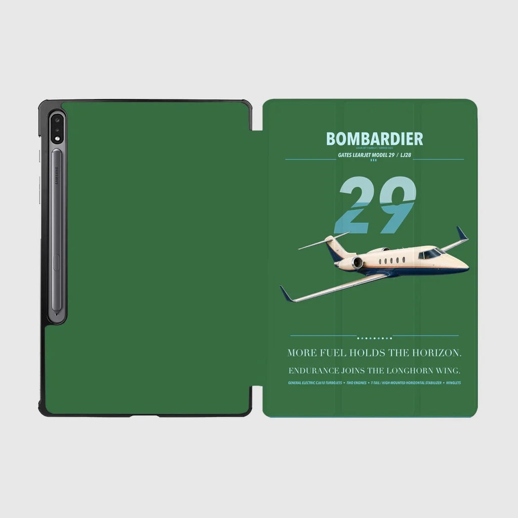 Bombardier Learjet 29 design on green samsung tablet tablet case